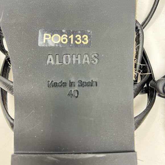 NWOT Alohas Rayna Leather Sandal Women's 40 US 9.5 Espadrille Lace Up Sandals - Picture 9 of 10